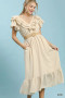 Umgee Textured Ruffle Midi Dress