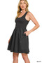 Zenana Combined Knit & Woven Midi Dress