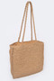 Faux Straw Tote Bag 