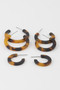 Marble Hoop Earrings Set 