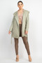 Suede Hooded Waist-Tie Belt Jacket