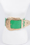 Oversized Multi Metal Waist Enamel Belt 