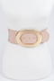Metal Buckle Enamel Stretch Waist Belt