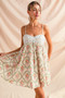 SO ME Mixed Floral Print Sleeveless Mini Dress
