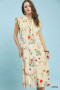 Umgee Floral Ruffle Tiered Midi Dress with Scalloped Detail