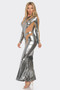 Mesh Cut Out Detail Maxi Dress​