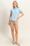 Rolled Sleeve Button-Up Top​​