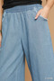 Umgee Washed Fringe Hem Wide Leg Jeans