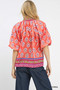Umgee Boho Border Print Peasant Top