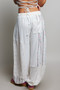 POL Patchwork Mixed Knit Wide Leg Pants