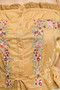 POL Button Down Floral Embroidered Cropped Cami with Lace Detail