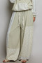 POL Patchwork Mixed Knit Wide Leg Pants