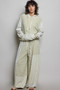 POL Patchwork Mixed Knit Wide Leg Pants