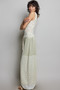 POL Patchwork Mixed Knit Wide Leg Pants