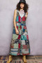 POL Sleeveless Patchwork Wide Leg Jumpsuit
