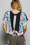 POL Round Neck Ribbed Cropped Top with Lace Detail