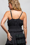 POL V-Neck Cotton Ruffled Crop Cami