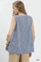 Umgee Stripe Fringe Trim Sleeveless Top