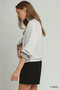 Umgee Stripe Ruffle Neck Long Sleeve Top