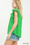 Smocked Yoke Ruffle Sleeve Blouse