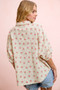 BiBi Flower Printed Short Dolman Blouse Top