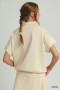 Umgee Ruffle Quarter Zip Short Sleeve Top
