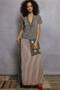 POL V-Neck Short Sleeve Top with Stitch Seam Detail