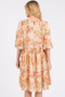 Mittoshop Flower Print Linen Blend Babydoll Mini Dress