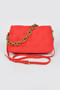 Cotton Canvas Studded Chain Shoulder Bag 