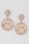 Jeweled Smiley Face Earrings 