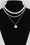 Multi Chain N Pearl Necklace 
