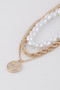 Multi Chain N Pearl Necklace 