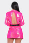 Pearl Belted Sequin Blazer Mini Dress