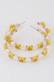 Smiley Face Charm Hoop Earrings 