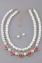 Pearled Heart Charms Necklace 