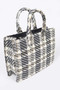 Tweed Plaid Medium Tote Bag 