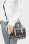 Multi Color Scarf Handle Mini Tote Bag 