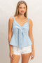 Tie Front Spaghetti Strap Top​​​​