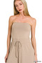Zenana Tube Top Jumpsuit with Drawstring Waist