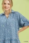 Umgee Paisley Print Chambray Top