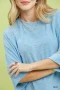 Umgee Round Neck Textured Floral Terry Blouse