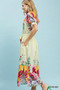 Umgee Mix Floral Border Print Midi Dress