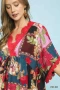 Umgee Abstract Print V-Neck Mini Dress