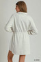 Umgee Half Zip-Up Drawstring Waist Dress