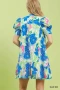 Umgee Floral Puff Sleeve Tiered Mini Dress