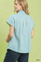 Umgee Embroidered Stripe Button Front Top