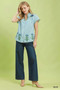 Umgee Embroidered Stripe Button Front Top