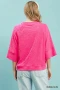 Round Neck Textured Floral Terry Blouse