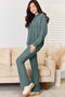 Basic Bae Full Size Ribbed Drawstring Hooded Top and Straight Pants Set