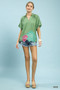 Umgee Floral Embroidered Hem Blouse